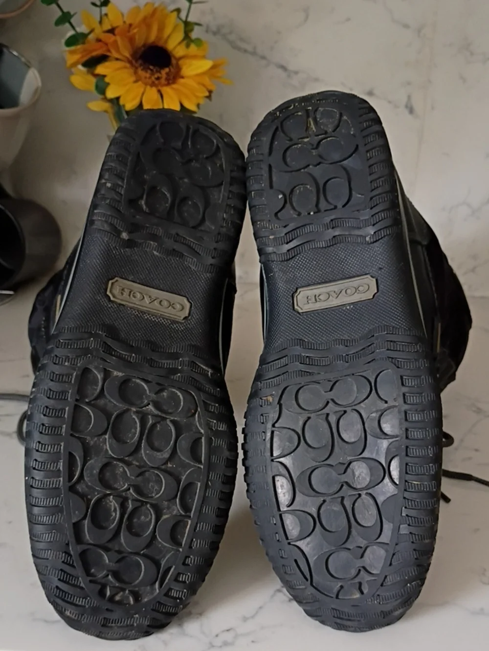 Coach Women's Black Winter Lace-Up Boots